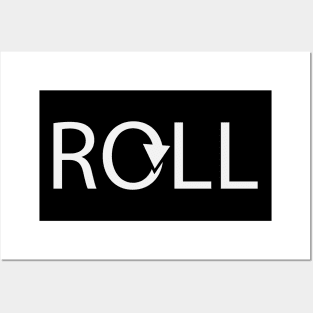 Roll rolling typographic artwork Posters and Art